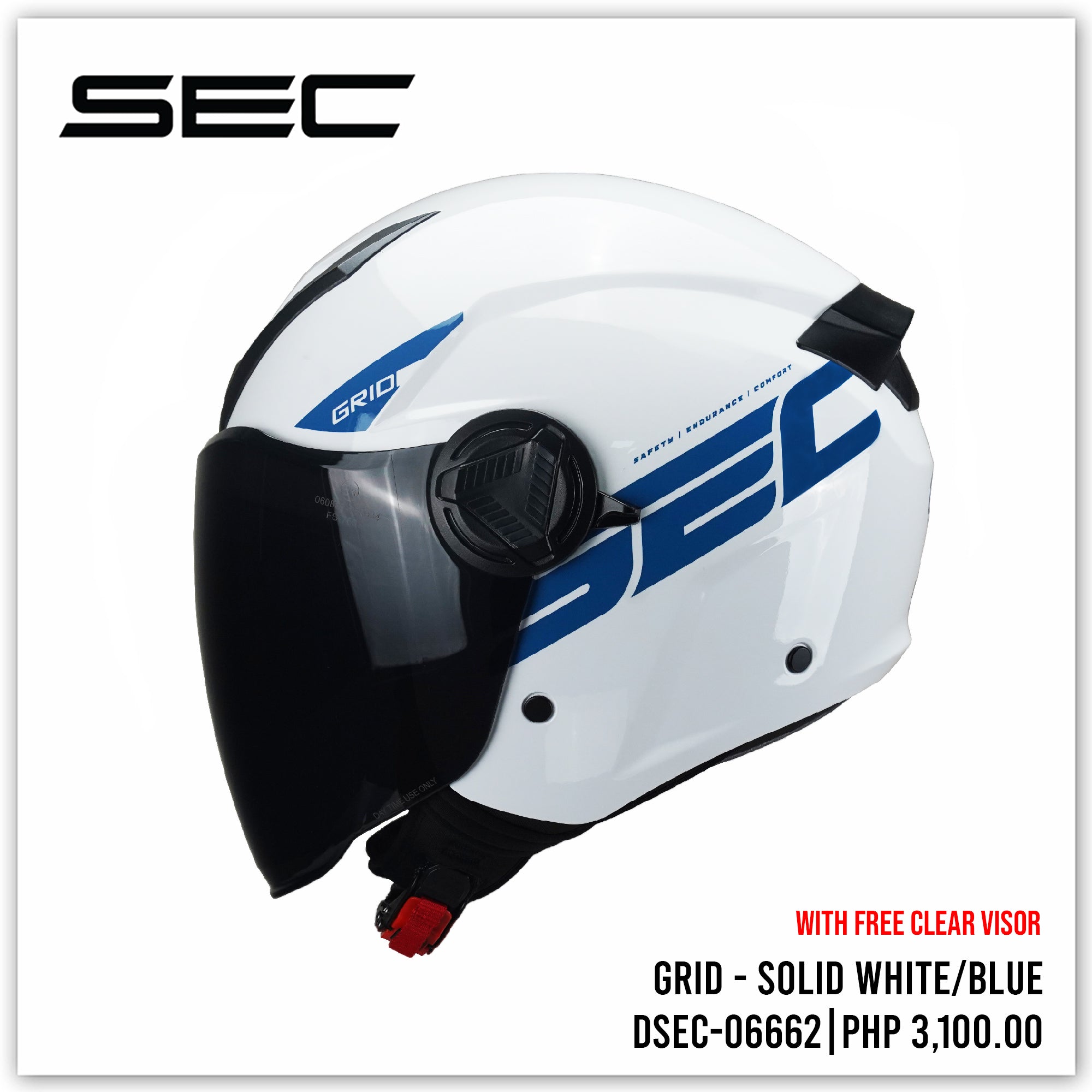 GRID - SOLID WHITE/BLUE