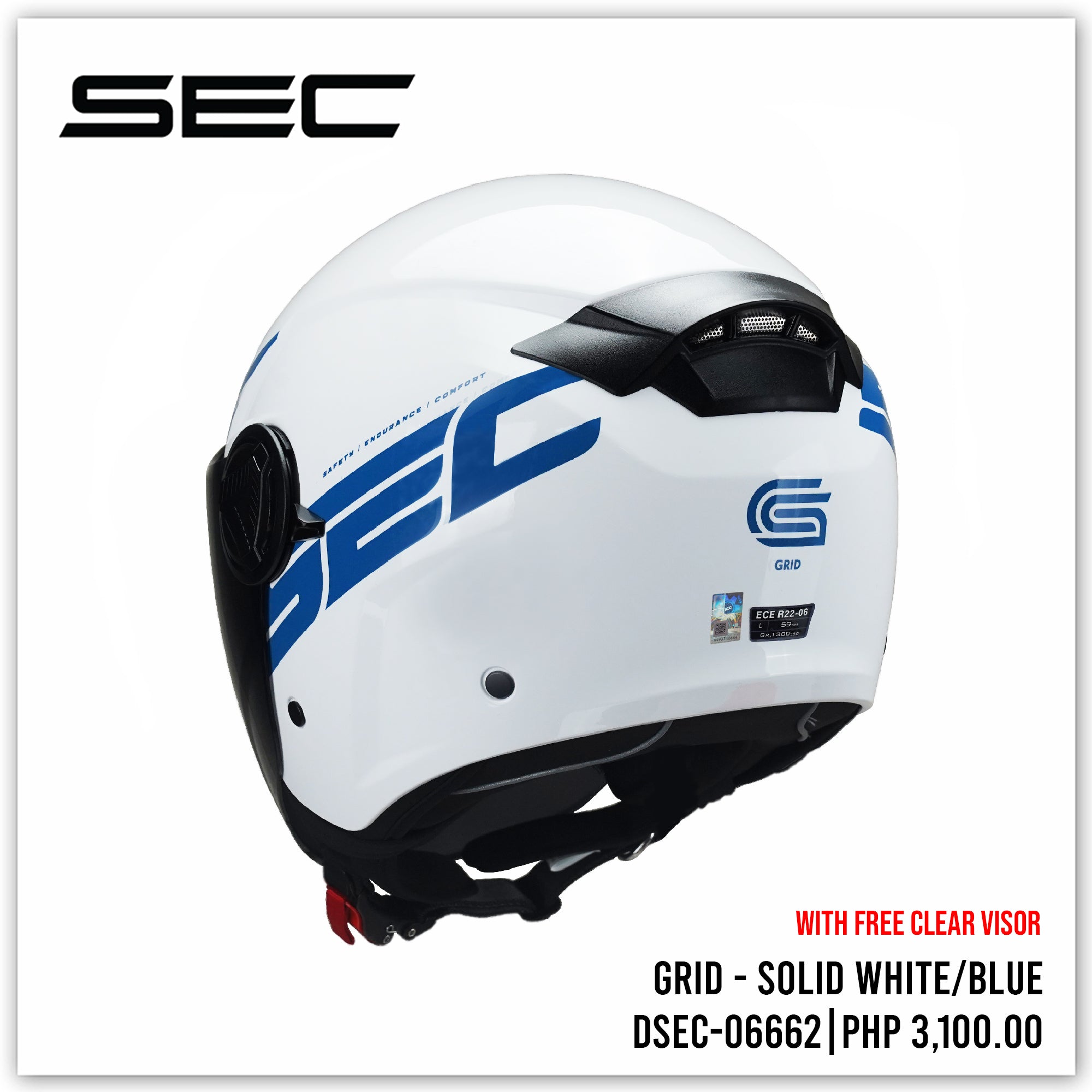 GRID - SOLID WHITE/BLUE