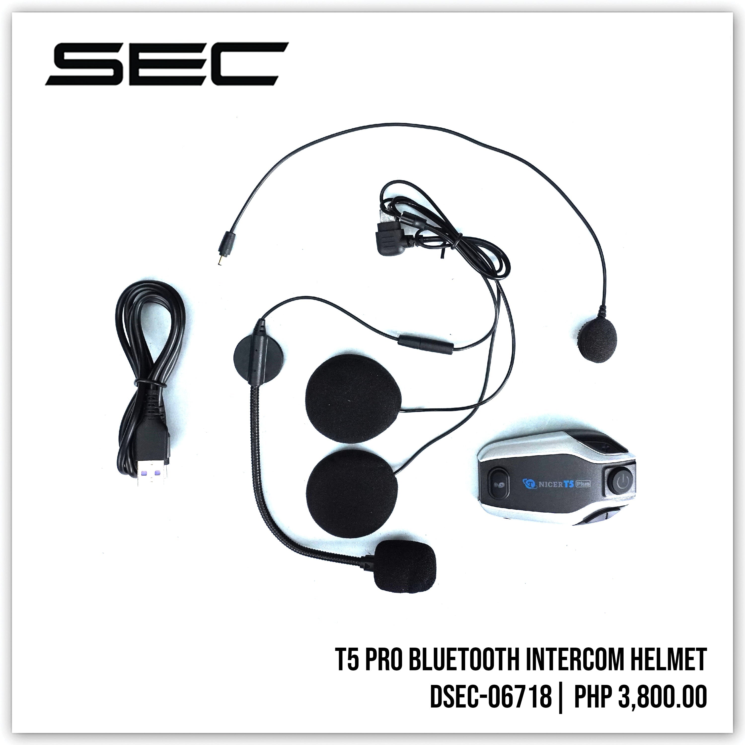 T5 Pro Bluetooth Intercom helmet